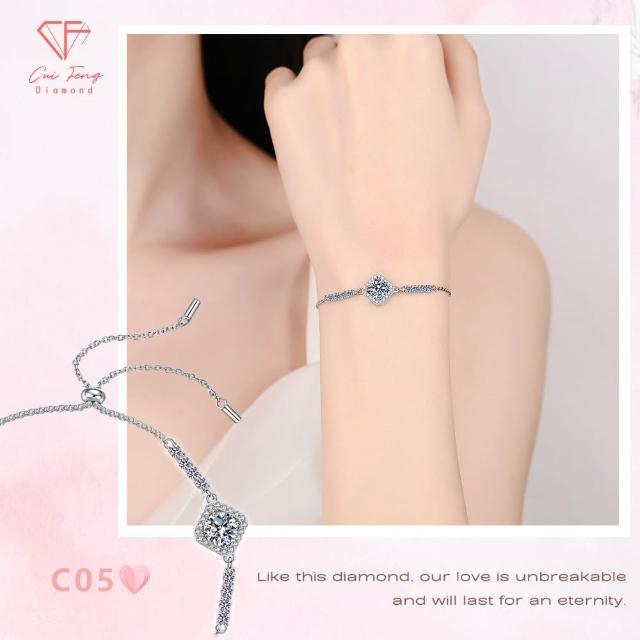 【CF Diamond】七夕情人節｜送禮首選 精美鑽飾 (莫桑鑽 1克 鑽石 項鏈 女戒 戒指  生日禮物 求婚)
