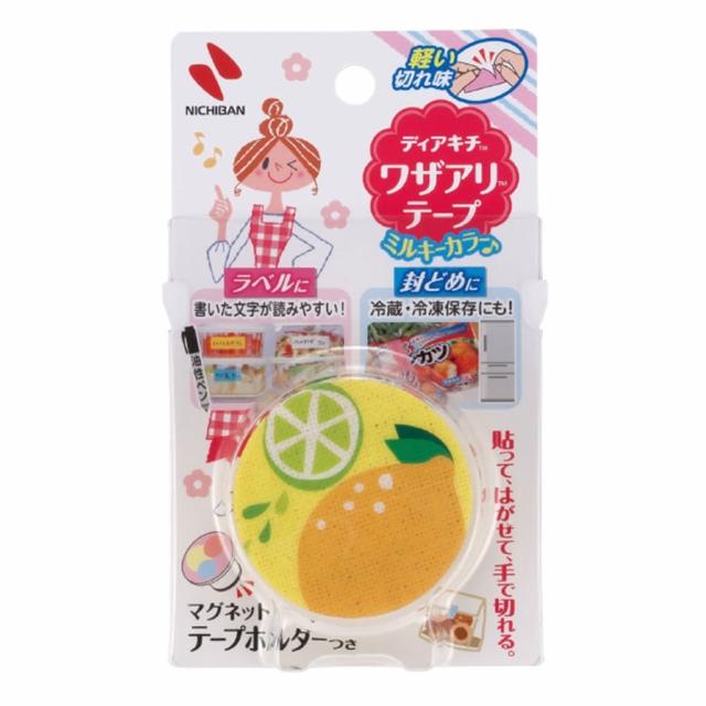 【NICHIBAN】附磁性管架可手撕標籤膠帶貼(附磁性管架)