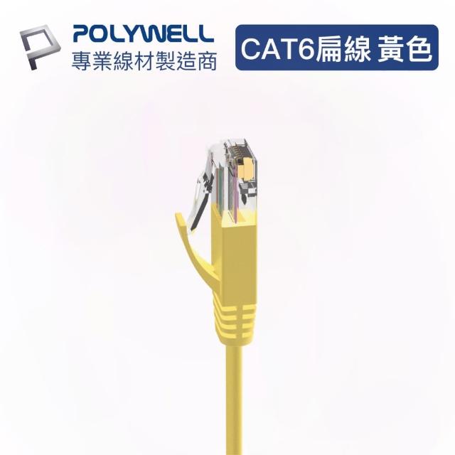 【POLYWELL】CAT6 高速網路傳輸扁線 /20M