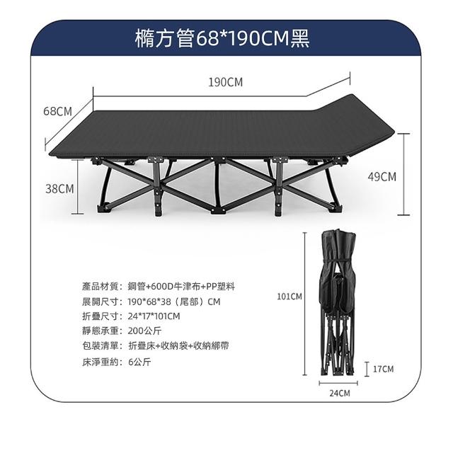 【小不記】升級加大床面/輕便攜帶型/折疊床(居家戶外 辦公休閒 午休床 行軍床 陪護床 摺疊床 午睡床 躺椅)