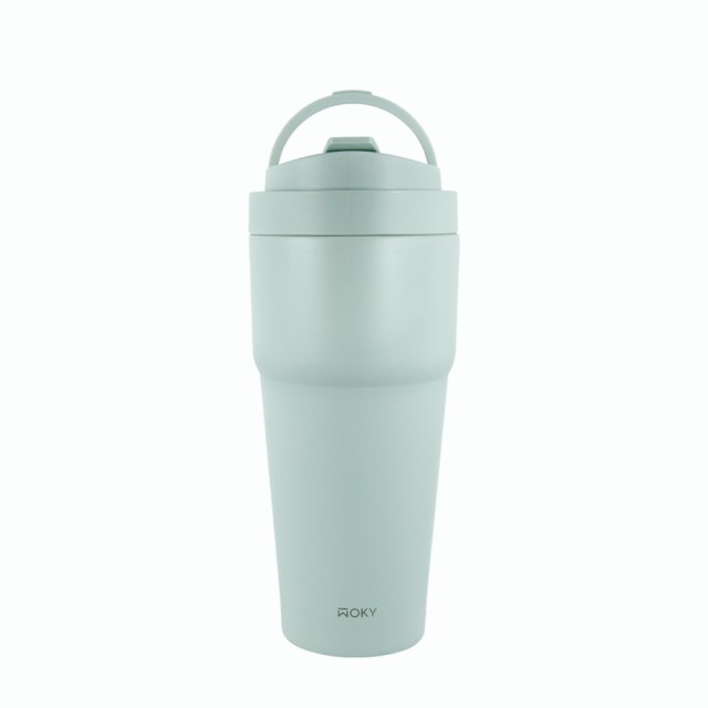【WOKY 沃廚】渾圓杯 鈦陶瓷款770ml 跟 提手陶瓷保溫杯800ml(隨行杯/吸管杯/保溫瓶)