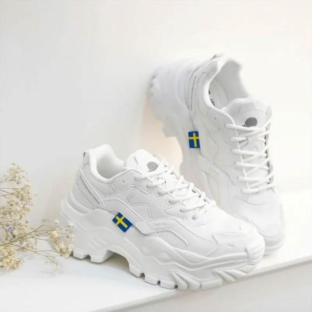 【SCANDINAVIAN FOREST 北歐小刺蝟】COMBO209厚底輕量結構老爹鞋/增高鞋/休閒鞋/小白鞋(牛奶白 / 時尚黑)