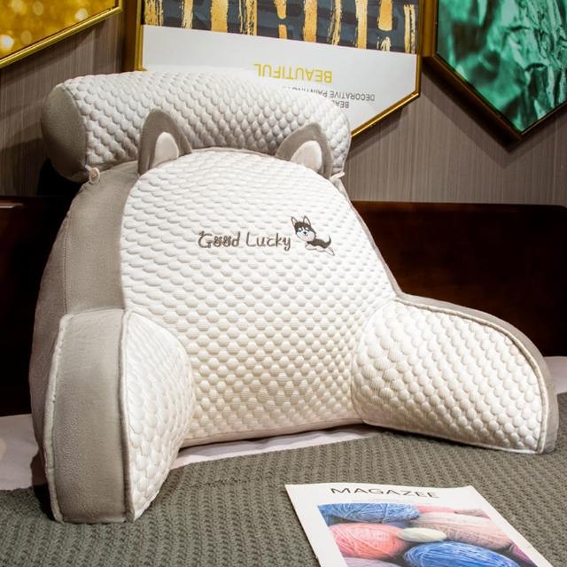 【Mega】加厚飽滿 夏季涼感冰絲顆粒加厚腰靠枕 70X50cm-加重1.7公斤(不易扁塌 腰背舒壓 靠墊 椅背靠枕)