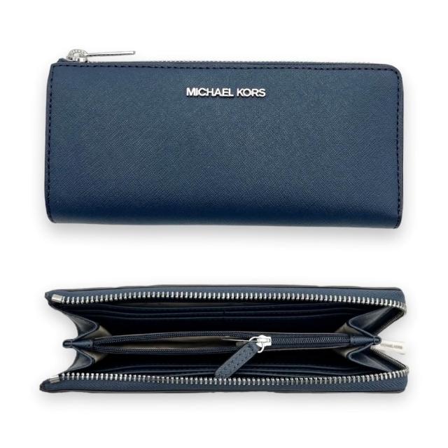 【Michael Kors】MK Jet Set Travel 老花滿版 素面 L型拉鍊 長夾 皮夾(35F8GTVZ3B)