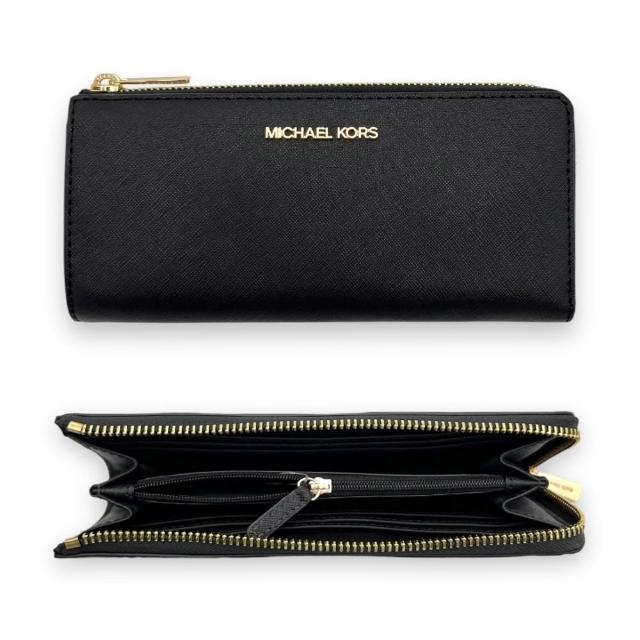 【Michael Kors】MK Jet Set Travel 老花滿版 素面 L型拉鍊 長夾 皮夾(35F8GTVZ3B)