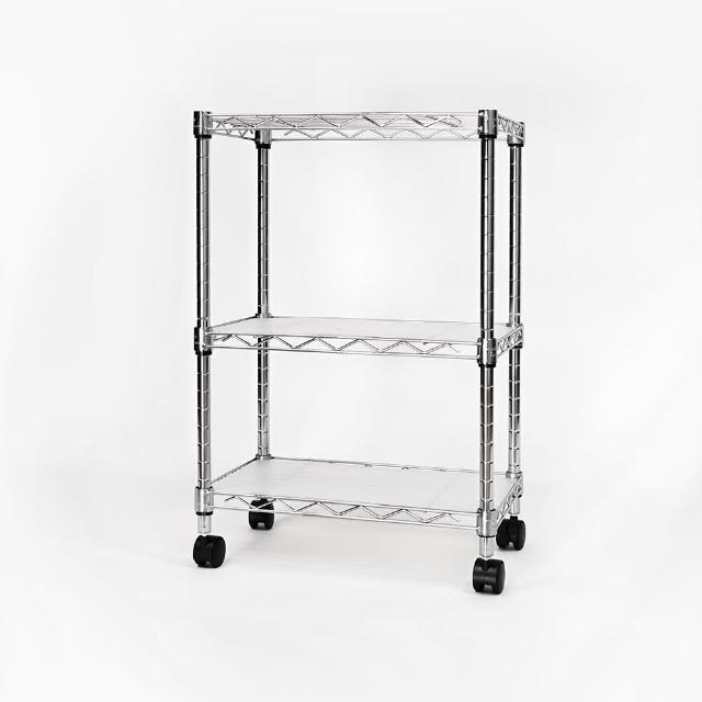 【鋼鐵力士 Steel Tycoon】三層鐵架28x43x60cm 5色 附層架墊板+輪組(推車.層架.置物架.波浪架.鐵力士)