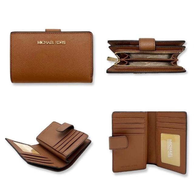 【Michael Kors】MK女生中夾 皮夾 防刮皮革 素面 多功能 女款 短夾(MK中夾)