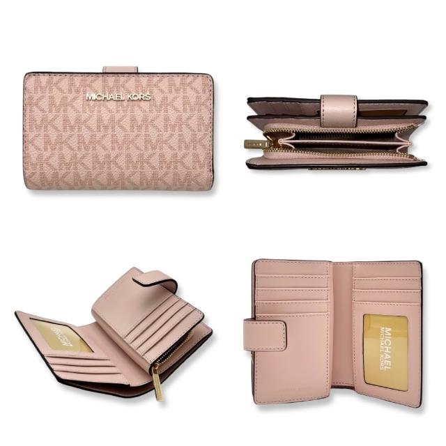 【Michael Kors】MK女生中夾 皮夾 防刮皮革 素面 多功能 女款 短夾(MK中夾)