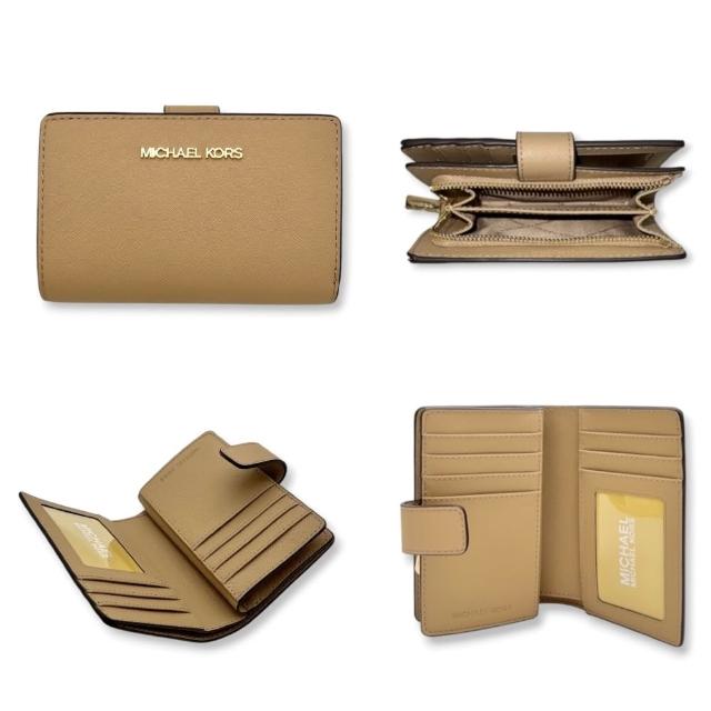 【Michael Kors】MK女生中夾 皮夾 防刮皮革 素面 多功能 女款 短夾(MK中夾)