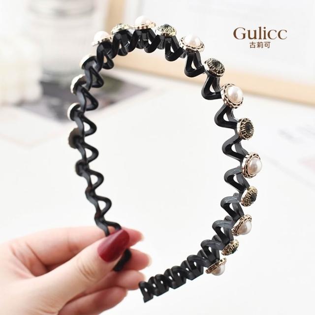 【Gulicc 古莉可】髮箍 波浪 珍珠(99購物節 生日 髮飾 頭飾 鯊魚夾 抓夾 禮物)