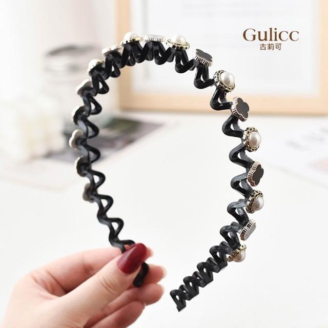【Gulicc 古莉可】髮箍 波浪 珍珠(99購物節 生日 髮飾 頭飾 鯊魚夾 抓夾 禮物)
