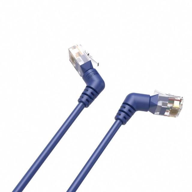 【VENTION 威迅】CAT6A超六類 3M 10Gbps 雙彎頭可旋轉纖細高速網路線(IBO系列)