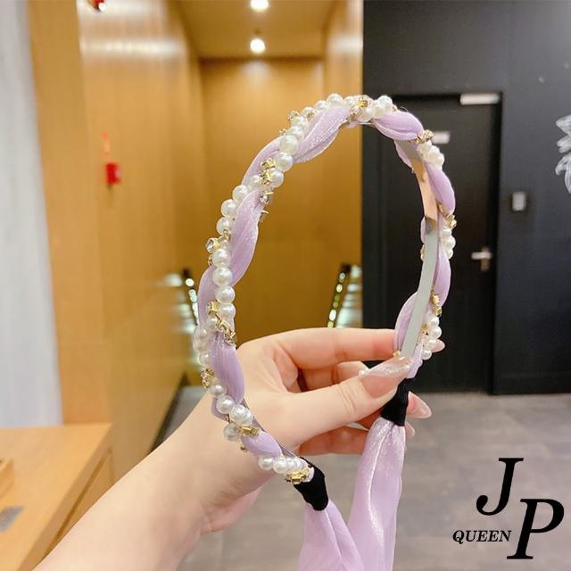 【Jpqueen】珍珠麻花飄帶碎花一體百搭髮箍髮飾(12款可選)