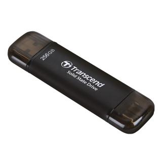 【Transcend 創見】ESD310C 256GB USB3.2 高效能雙介面 外接SSD固態行動碟-太空黑(TS256GESD310C)