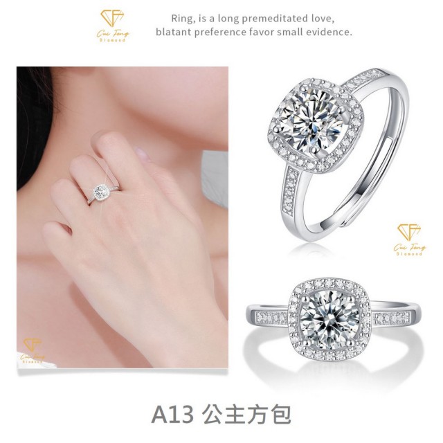 【CF Diamond】閃耀動人 雙11 1克拉 莫桑鑽系列(戒指 女戒 鑽戒 項鍊 耳環  生日禮物 求婚)