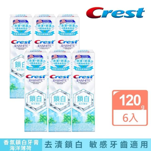 【Crest】好評囤貨組-香氛鎖白 美白牙膏120g 12入．牙齒美白(岡山夢白桃/清柚•白茶/海洋薄荷/清新雪櫻)
