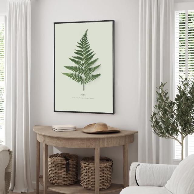 【菠蘿選畫所】清新療癒綠植系列掛畫-42x60cm(龜背竹相框掛牆/簡約植物攝影牆壁裝飾/臥室壁畫)