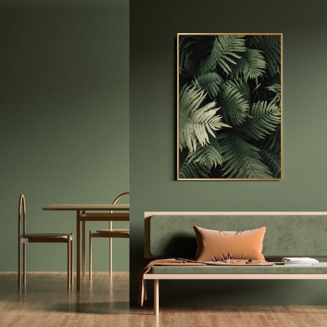 【菠蘿選畫所】清新療癒綠植系列掛畫-42x60cm(龜背竹相框掛牆/簡約植物攝影牆壁裝飾/臥室壁畫)