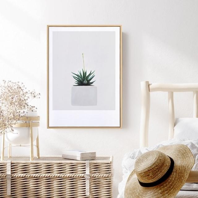 【菠蘿選畫所】清新療癒綠植系列掛畫-42x60cm(龜背竹相框掛牆/簡約植物攝影牆壁裝飾/臥室壁畫)