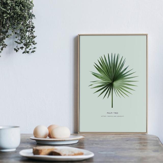 【菠蘿選畫所】清新療癒綠植系列掛畫-42x60cm(龜背竹相框掛牆/簡約植物攝影牆壁裝飾/臥室壁畫)