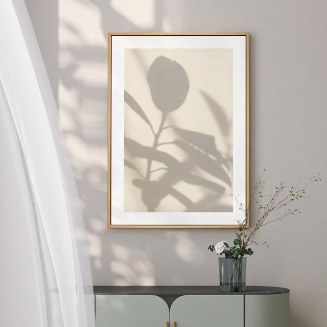 【菠蘿選畫所】清新療癒綠植系列掛畫-42x60cm(龜背竹相框掛牆/簡約植物攝影牆壁裝飾/臥室壁畫)