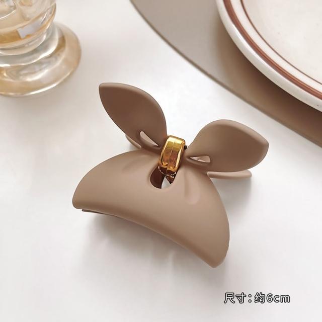 【Emi 艾迷】夏日簡約奶茶色抓夾 造型髮夾(多款可選)