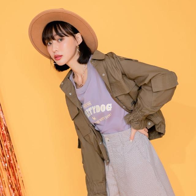 【OB 嚴選】高含棉率性縮口工裝短版風衣外套 《KG1223》