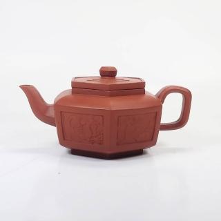 【創藝工坊】一廠 80末 六角龍鳳 張葉強(170cc 完整美品 茶壺茶具 宜興紫砂壺)