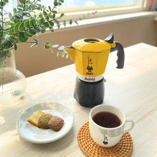 【Bialetti 比亞樂堤】極厚鑽石加壓摩卡壺BRIKKA-4杯份-公司貨(crema醇香/免插電/原廠保固2年)