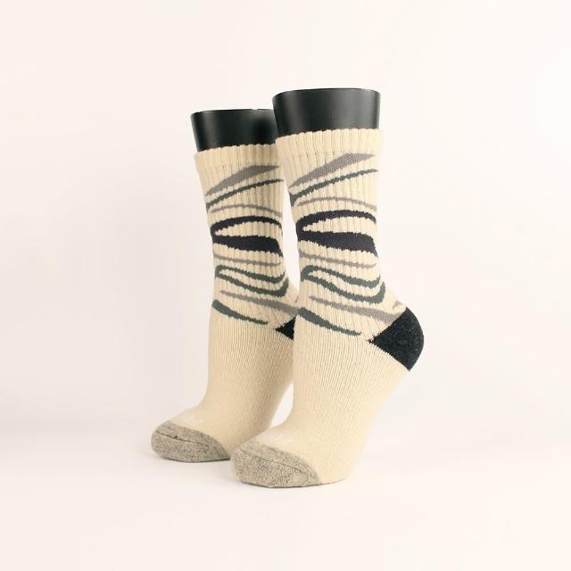 【FOOTER】2入組-斑馬•斑馬登山羊毛襪(K187M/L/XL)-保暖襪 除臭襪  羊毛厚襪