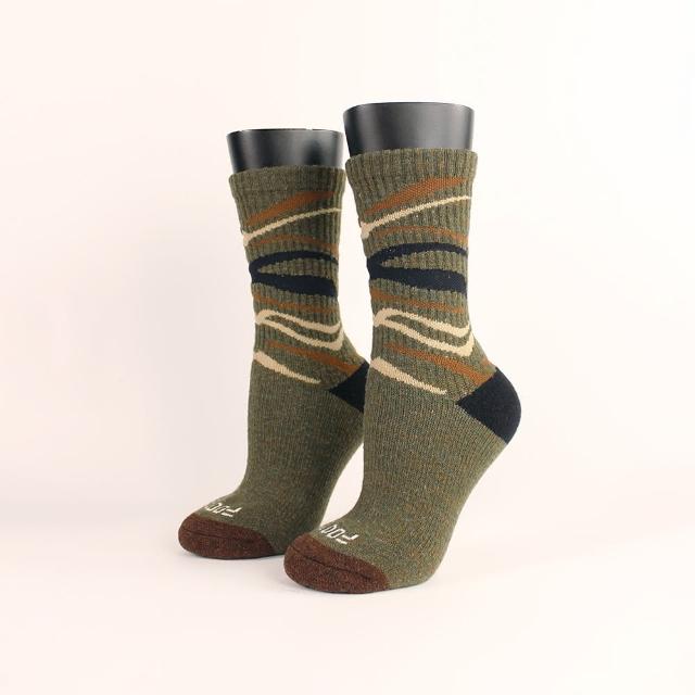 【FOOTER】2入組-斑馬•斑馬登山羊毛襪(K187M/L/XL)-保暖襪 除臭襪  羊毛厚襪