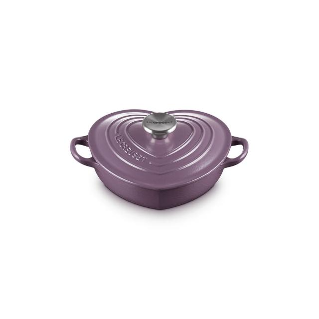 【Le Creuset】琺瑯鑄鐵鍋愛心燉飯鍋20cm(藍鈴紫/水晶紫 2色選1)