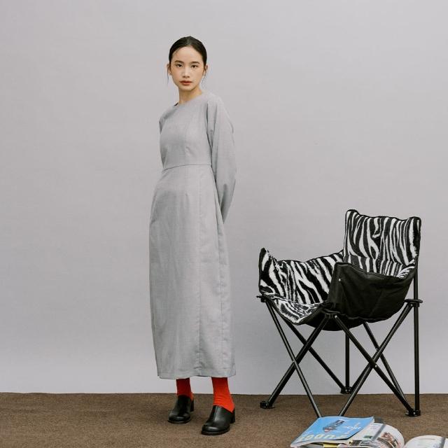 【plain-me】SAAKO 剪裁蓬袖洋裝 SAA5003-231(女款 共1色 長袖裙裝 休閒洋裝)
