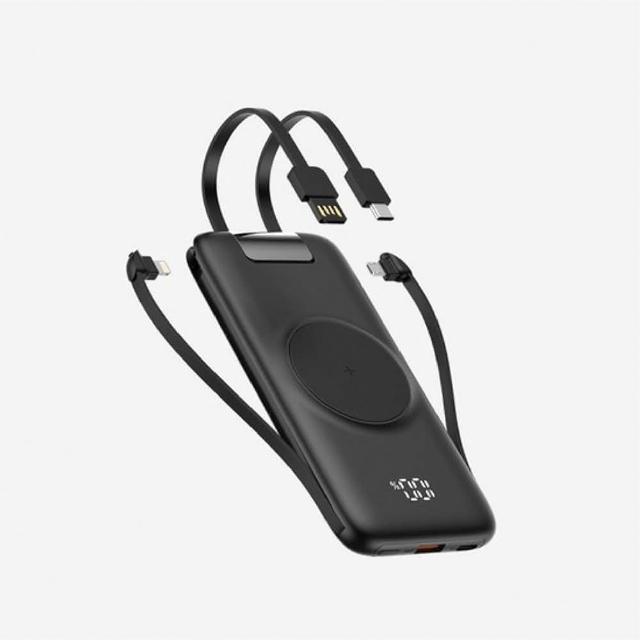 【ONAIR】P2 10000mAh 22.5W 6埠輸出 快充自帶線無線充行動電源(無線充電)