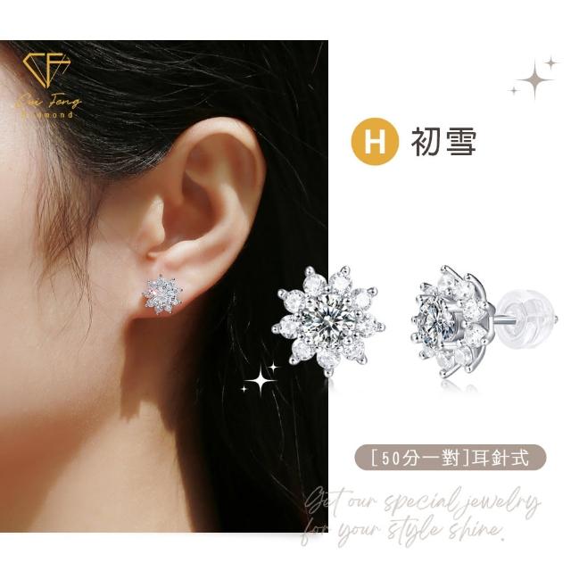 【CF Diamond】七夕情人節｜莫桑鑽 耳環 耳釘 系列(送禮首選 鑽石 生日禮物 耳勾 耳飾 耳墜 )