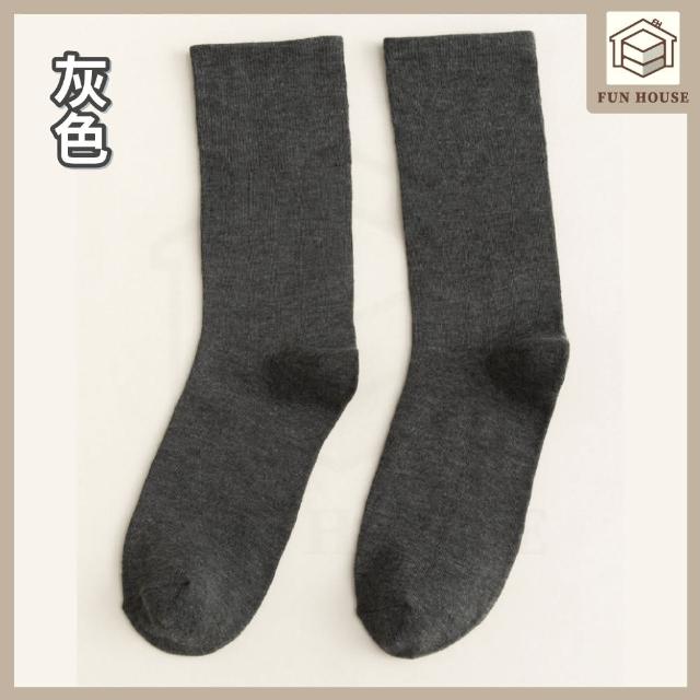 【FUN HOUSE】日式女士堆堆襪4雙組 襪子 女襪 女生襪子 堆堆襪 中筒襪 素色中筒襪 透氣堆堆襪