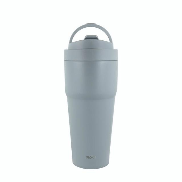 【WOKY 沃廚】2入 渾圓杯 鈦陶瓷款770ml-附彈跳跟矽膠吸管(隨行杯/吸管杯/飲料杯/保溫杯/保溫瓶)