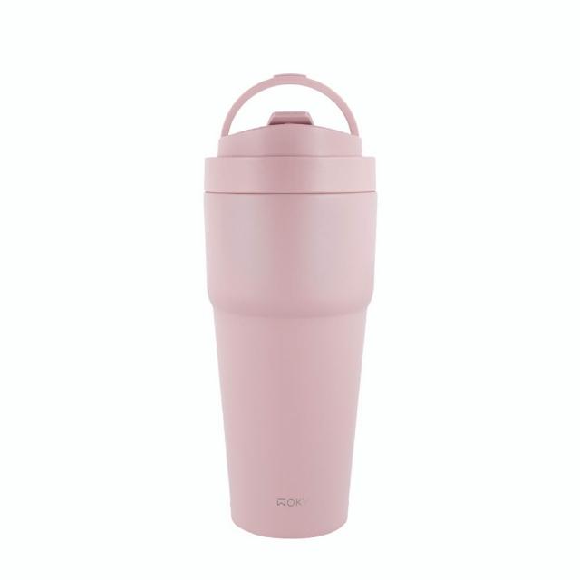 【WOKY 沃廚】渾圓杯 鈦陶瓷款770ml-附彈跳&矽膠粗吸管(隨行杯/吸管杯/保溫杯瓶/保冰杯瓶/水壺)