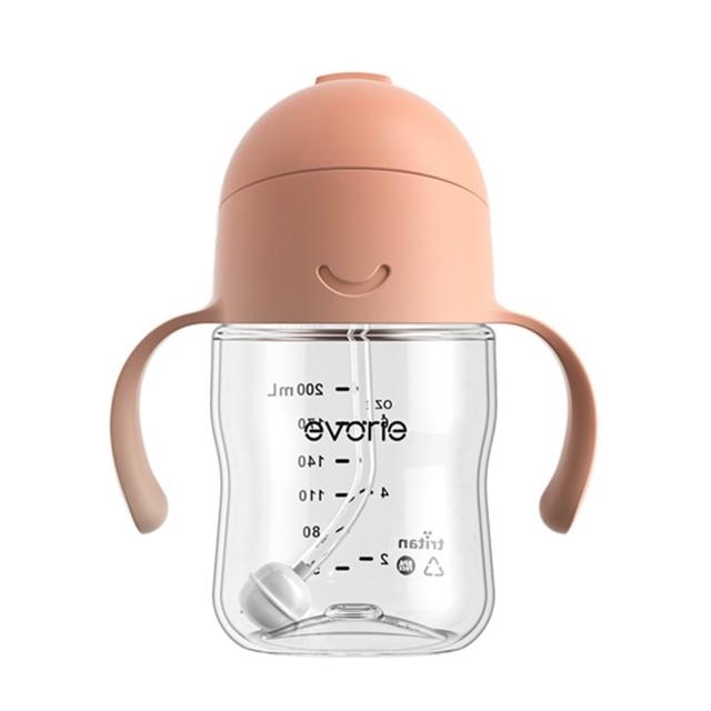 【Evorie】Tritan 200mL+300mL學飲吸管水杯組(總代理公司貨/微笑水杯)
