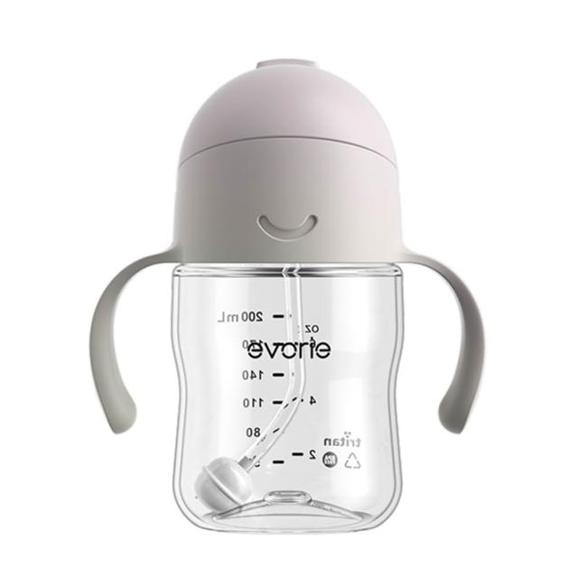 【Evorie】Tritan 200mL+300mL學飲吸管水杯組(總代理公司貨/微笑水杯)