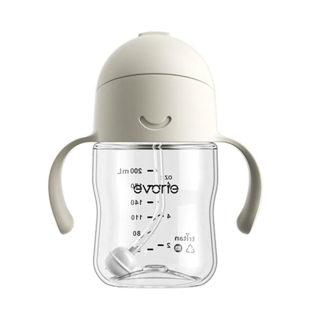 【Evorie】Tritan 200mL+300mL學飲吸管水杯組(總代理公司貨/微笑水杯)