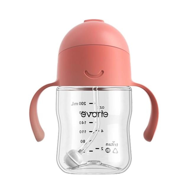 【Evorie】Tritan 200mL+300mL學飲吸管水杯組(總代理公司貨/微笑水杯)