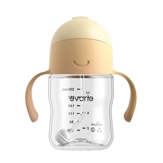 【Evorie】Tritan 200mL+300mL學飲吸管水杯組(總代理公司貨/微笑水杯)