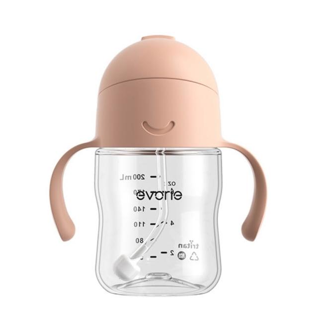 【Evorie】Tritan 200mL+300mL學飲吸管水杯組(總代理公司貨/微笑水杯)