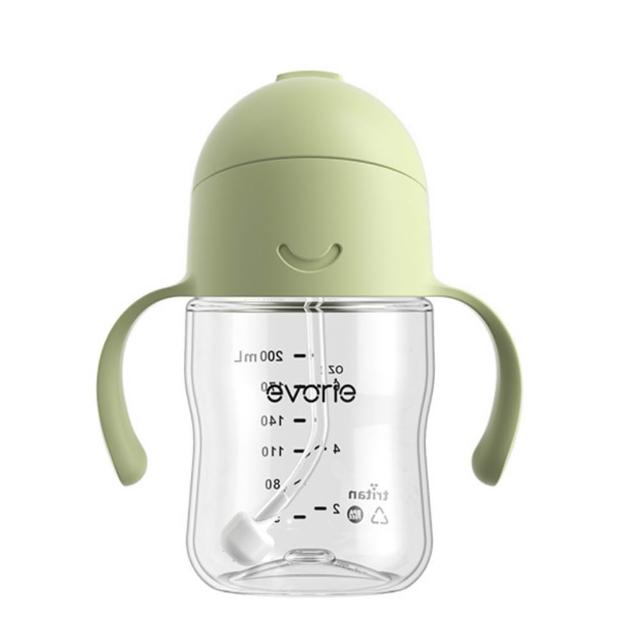 【Evorie】Tritan 200mL+300mL學飲吸管水杯組(總代理公司貨/微笑水杯)