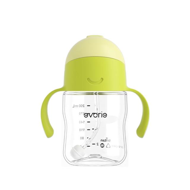 【Evorie】Tritan 200mL+300mL學飲吸管水杯組(總代理公司貨/微笑水杯)