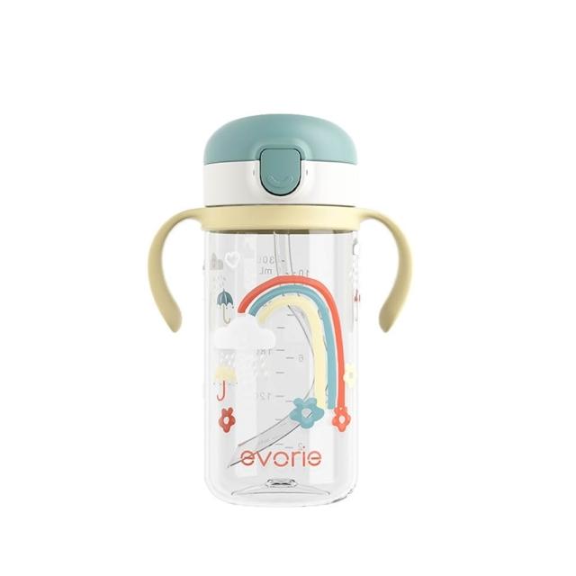 【Evorie】Tritan兒童吸管水杯300ml(寶寶水杯 幼兒水杯 兒童水杯水壺)