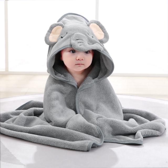 【Vanibaby】連帽嬰兒浴巾(動物造型 吸水珊瑚絨)