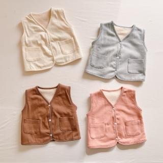 【YOUrs優兒思】雙面小口袋背心 台灣製童裝(搖粒絨背心 寶寶背心 馬甲外套 嬰兒內搭 保暖 雙面穿)