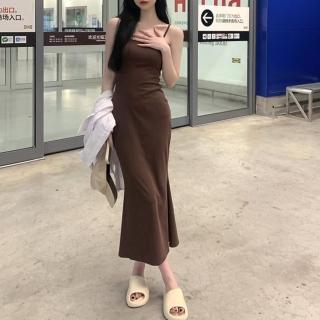 【D.studio】韓版氣質露背長版吊帶連衣裙(連身裙 洋裝 套裝 女裝 裙裝 小可愛 背心  S251)